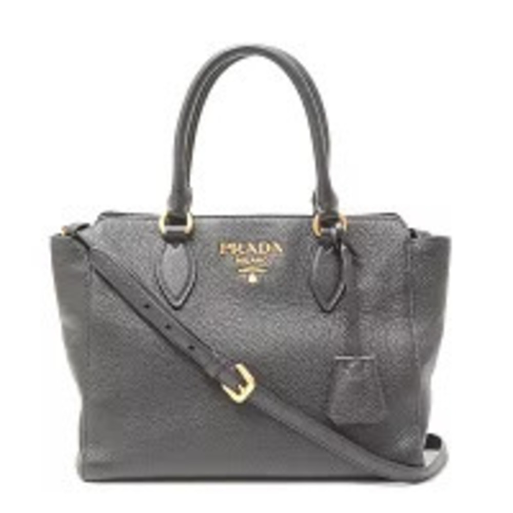 Prada Shoulder Handbag Calfskin Black